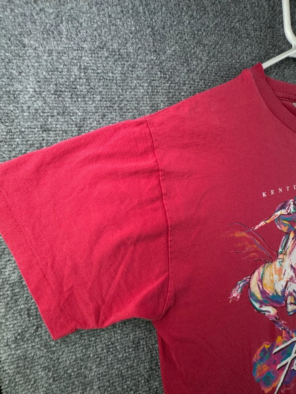 VTG Kentucky Derby 1997 Red T Shirt USA Large Short Sleeve Cotton Horse Racing - Picture 11 of 15